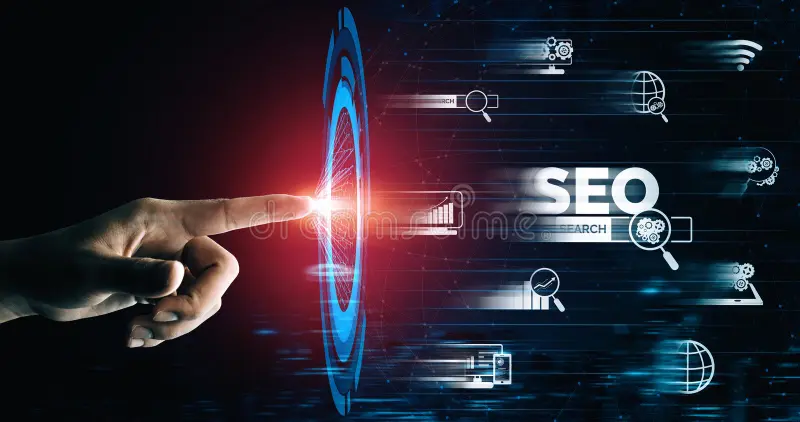 seo search engine optimization business concept uds online marketing modern interface showing symbol keyword research 321690062